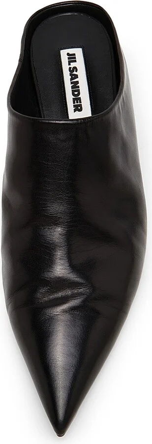 Women's 35MM Leather Kitten-Heel Mules - Black - Size 6 - Image 4