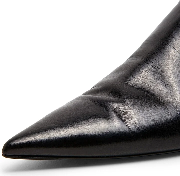 Women's 35MM Leather Kitten-Heel Mules - Black - Size 6 - Image 5