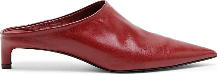 Women's 35MM Leather Kitten-Heel Mules - Black - Size 6 - Image 10