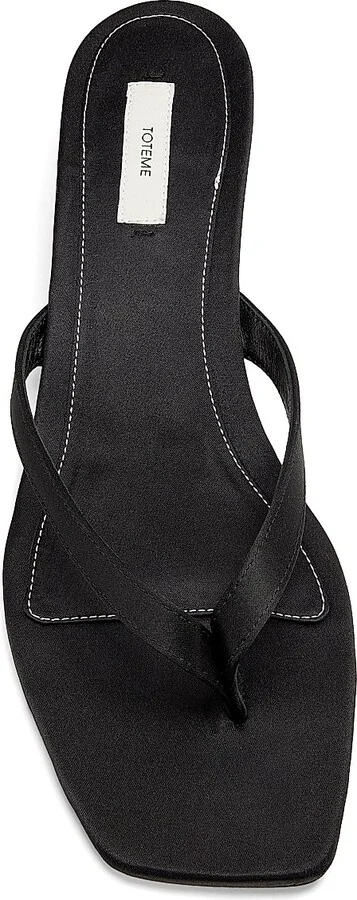 Women's 35MM Satin Slip-On Sandals - Black - Size 5 - Image 4