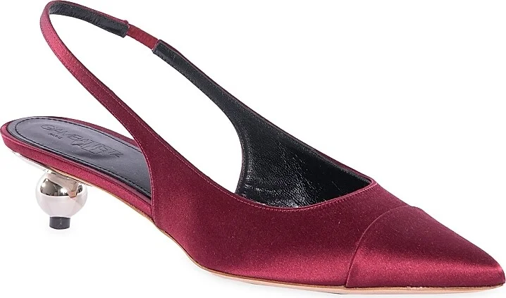 Women's 35MM Silk Slingback Pumps - Ruby Crystal - Size 6 - Image 2