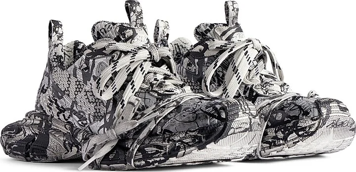 Women's 3XL Extreme Graffiti Sneakers - White Black - Size 5 - Image 2