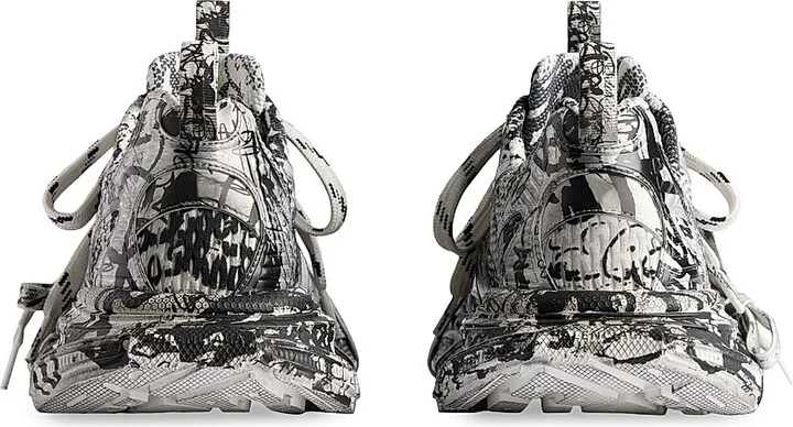 Women's 3XL Extreme Graffiti Sneakers - White Black - Size 5 - Image 3