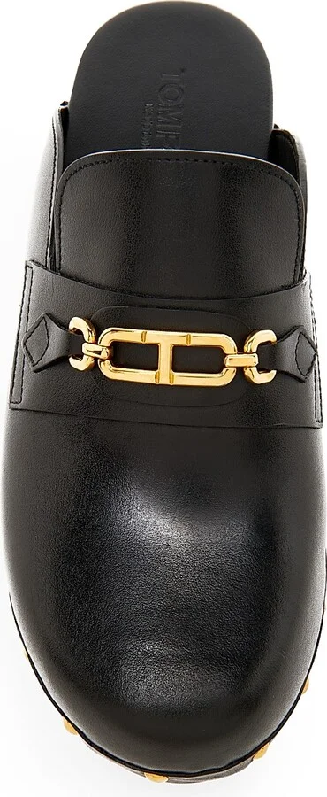 Women's 40MM Leather Clogs - Black - Size 6 - Image 4