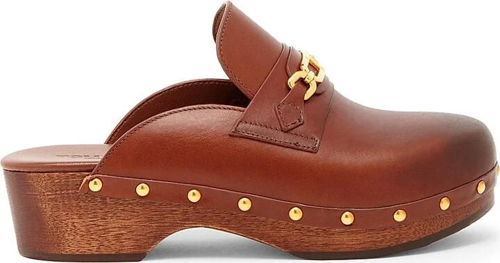 Women's 40MM Leather Clogs - Black - Size 6 - Image 10