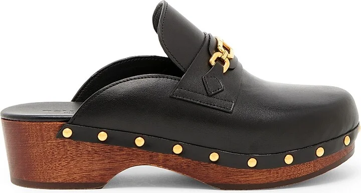 Women's 40MM Leather Clogs - Black - Size 6