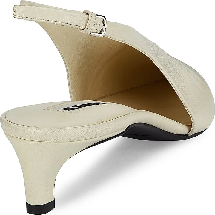 Women's 40MM Leather Slingback Pumps - Chalk - Size 6 - Image 3