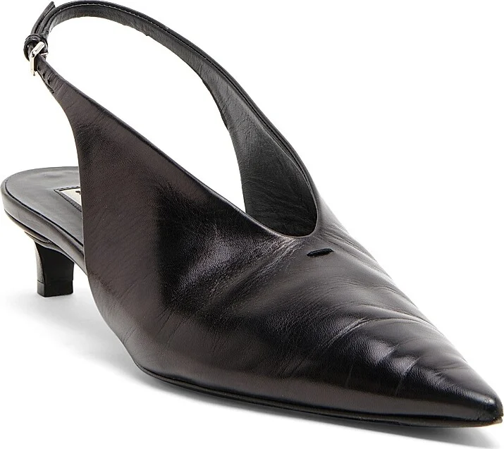 Women's 40MM Leather Slingback Pumps - Chalk - Size 6 - Image 6