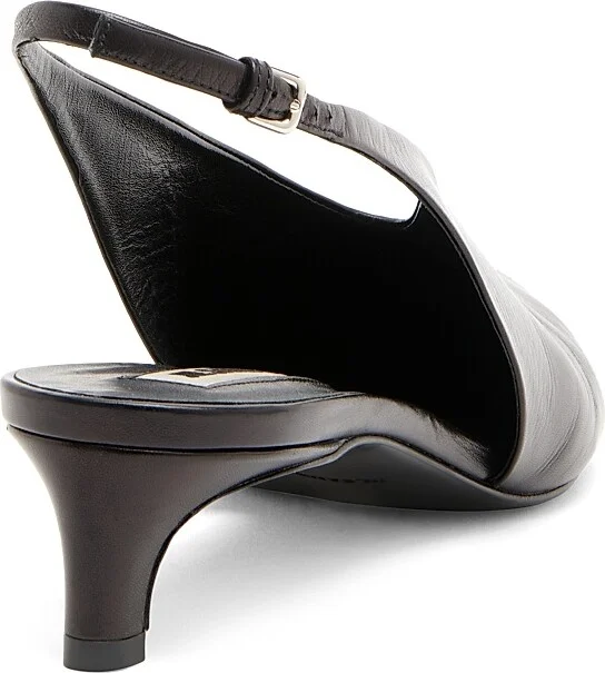 Women's 40MM Leather Slingback Pumps - Chalk - Size 6 - Image 7