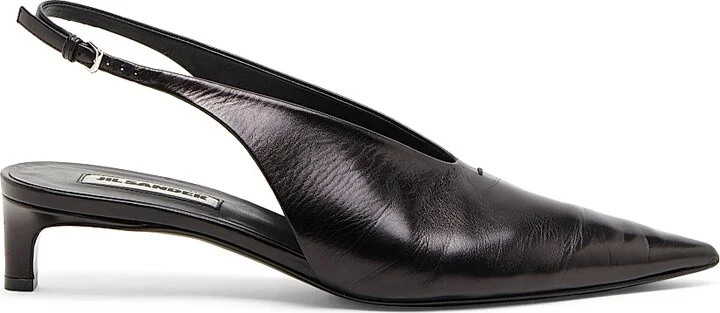 Women's 40MM Leather Slingback Pumps - Chalk - Size 6 - Image 10
