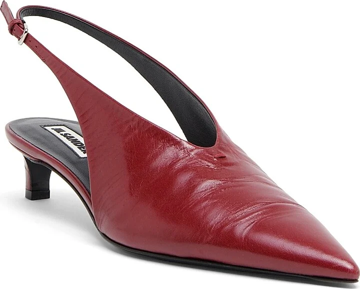 Women's 40MM Leather Slingback Pumps - Chalk - Size 6 - Image 11