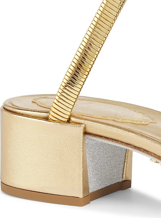 Women's 40MM Metallic Leather Wrap Sandals - Gold - Size 7.5 - Image 5