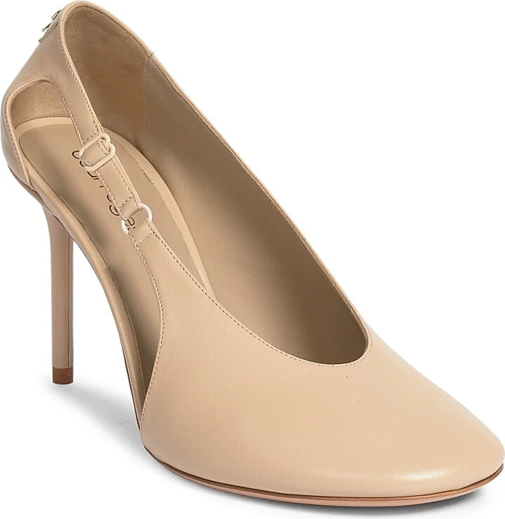 Women's 424 Oblique-Strap Leather Pumps - Sand - Size 6 - Image 2