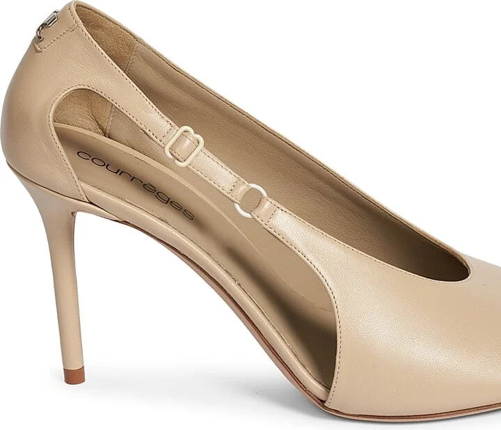 Women's 424 Oblique-Strap Leather Pumps - Sand - Size 6 - Image 6