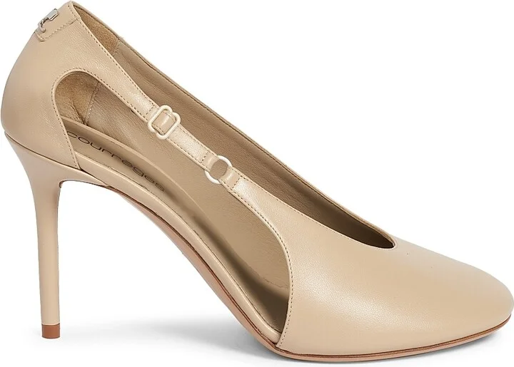 Women's 424 Oblique-Strap Leather Pumps - Sand - Size 6