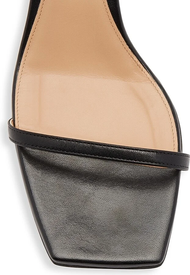 Women's 45MM Knot Heel Leather Sandals - Black - Size 6 - Image 4
