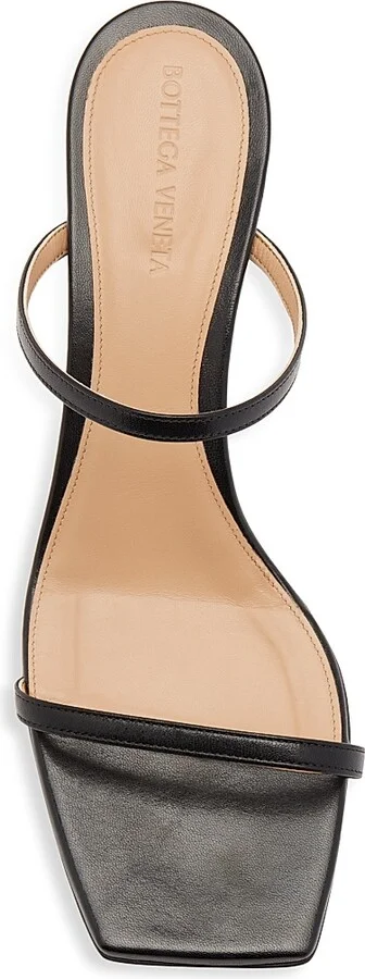 Women's 45MM Knot Heel Leather Sandals - Black - Size 6 - Image 5