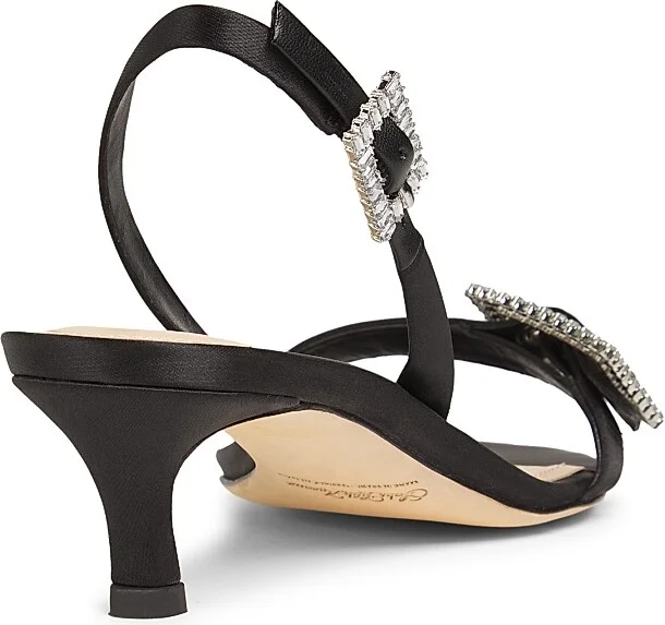 Women's 45MM Satin Slingback Sandals - Black - Size 6 - Image 3