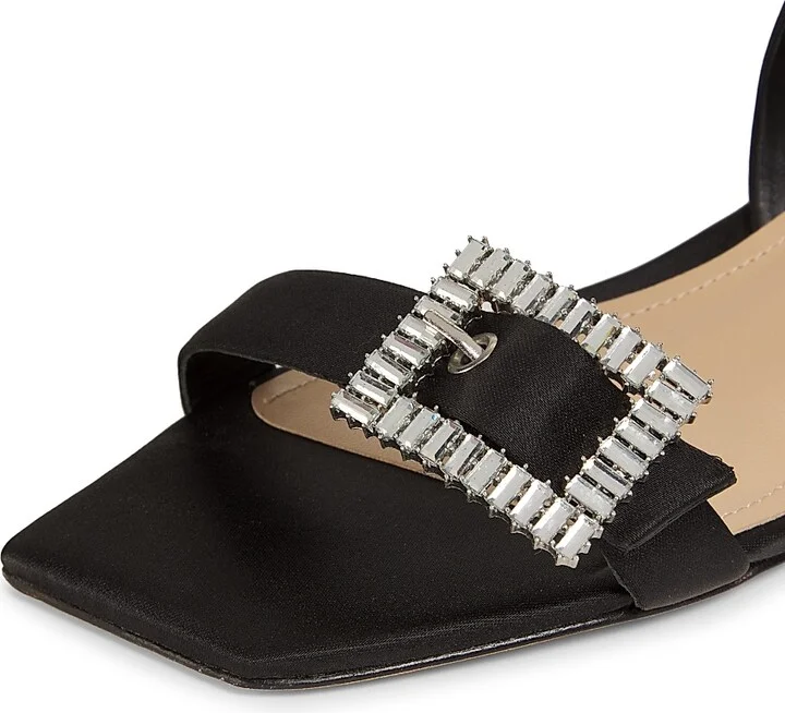 Women's 45MM Satin Slingback Sandals - Black - Size 6 - Image 5