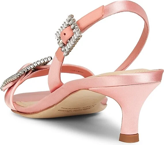 Women's 45MM Satin Slingback Sandals - Black - Size 6 - Image 9