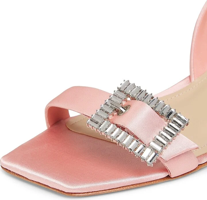 Women's 45MM Satin Slingback Sandals - Black - Size 6 - Image 10