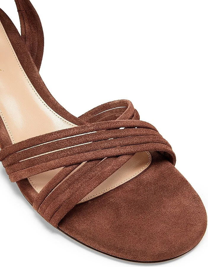 Women's 45MM Suede Block-Heel Sandals - Brown - Size 6 - Image 5