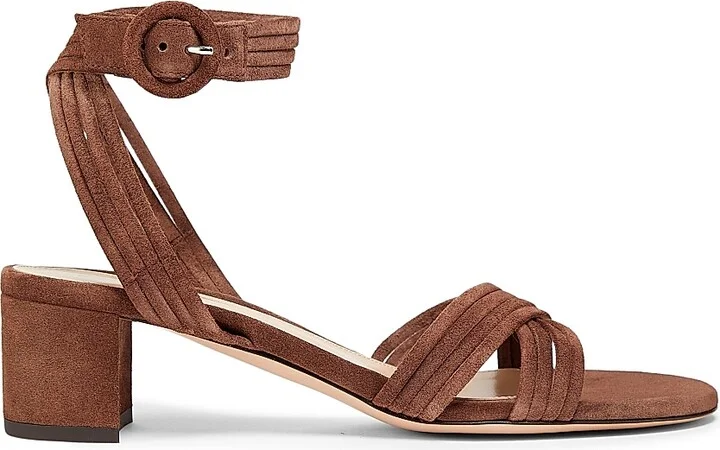 Women's 45MM Suede Block-Heel Sandals - Brown - Size 6