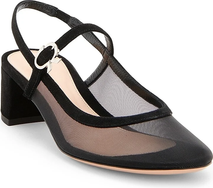 Women's 45MM Suede & Mesh Pumps - Black - Size 5 - Image 2