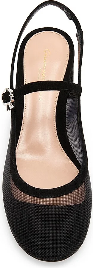 Women's 45MM Suede & Mesh Pumps - Black - Size 5 - Image 4