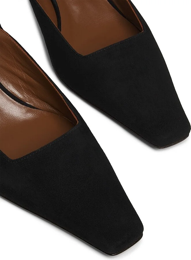 Women's 45MM Suede Slingback Pumps - Nero Oro - Size 6 - Image 6