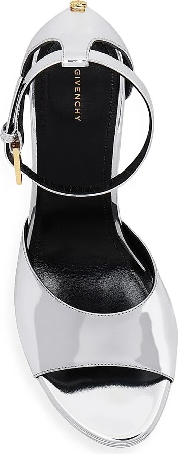 Women's 4G Liquid Platform Sandals in Patent Leather - Silvery - Size 6 - Image 3