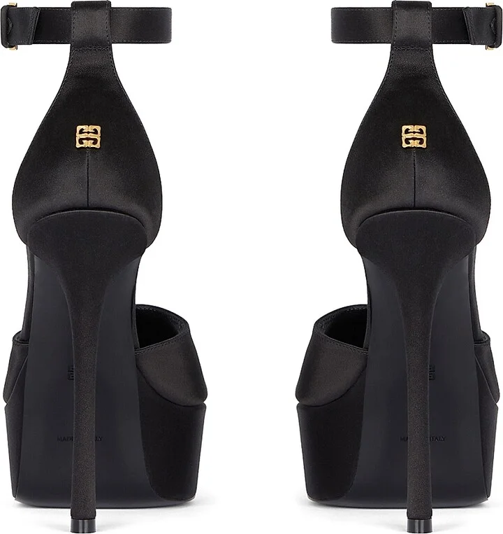 Women's 4G Liquid Platform Sandals in Satin - Black - Size 7 - Image 3