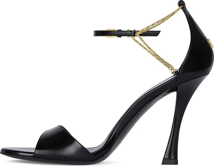 Women's 4G Liquid Sandals in Leather - Black Golden - Size 7 - Image 3