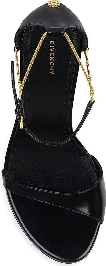 Women's 4G Liquid Sandals in Leather - Black Golden - Size 7 - Image 4