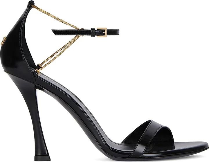 Women's 4G Liquid Sandals in Leather - Black Golden - Size 7