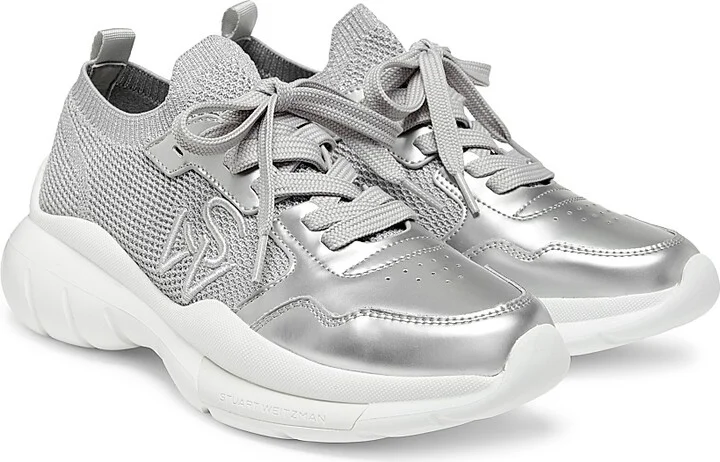 Women's 5050 Logo Low-Top Sneakers - Grey Silver - Size 10 - Image 2