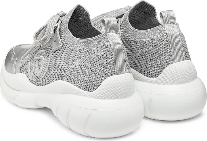 Women's 5050 Logo Low-Top Sneakers - Grey Silver - Size 10 - Image 3