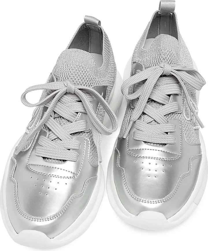 Women's 5050 Logo Low-Top Sneakers - Grey Silver - Size 10 - Image 4