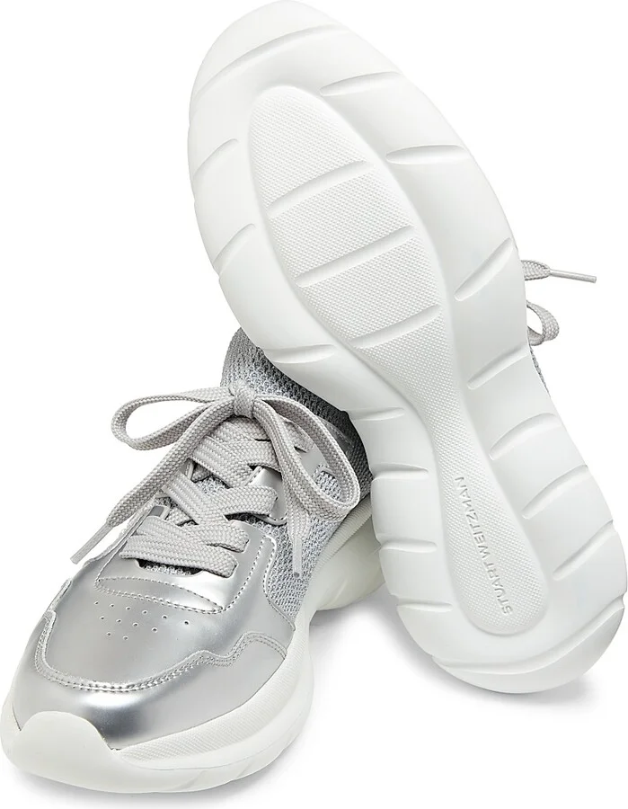 Women's 5050 Logo Low-Top Sneakers - Grey Silver - Size 10 - Image 5
