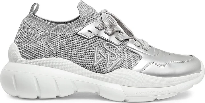 Women's 5050 Logo Low-Top Sneakers - Grey Silver - Size 10
