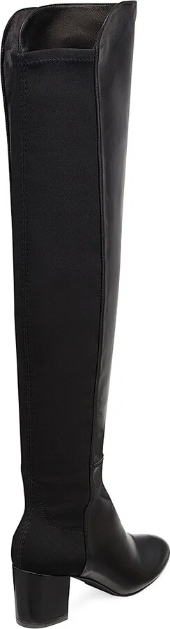 Women's 5050 Yuliana 60MM Leather Knee-High Boots - Black - Size 6.5 - Image 3