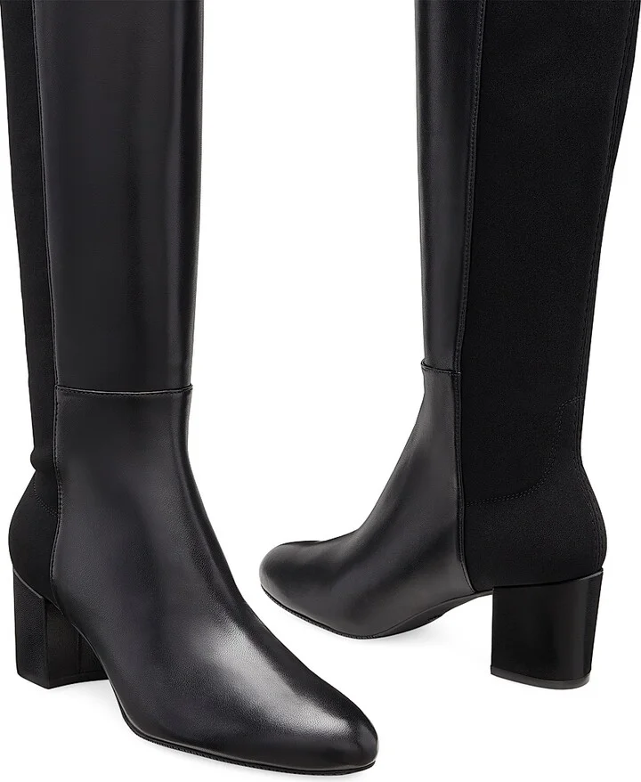Women's 5050 Yuliana 60MM Suede Knee-High Boots - Black - Size 6 - Image 4