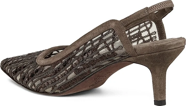 Women's 50MM Mesh Slingback Pumps - Brown - Size 5 - Image 3