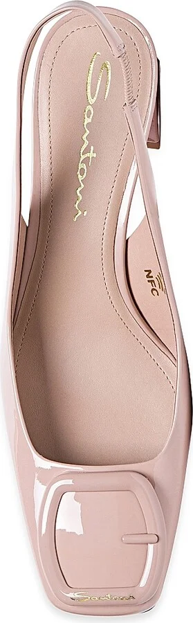 Women's 50MM Patent Leather Block-Heel Pumps - Beige - Size 5.5 - Image 5