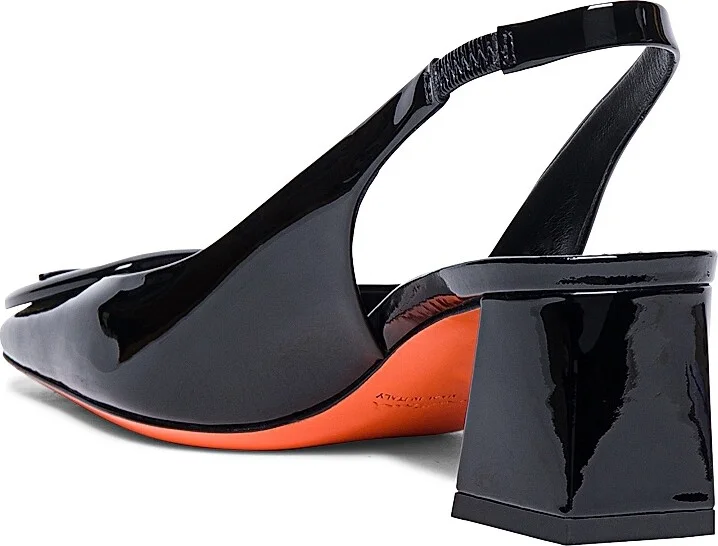 Women's 50MM Patent Leather Block-Heel Pumps - Black - Size 5.5 - Image 3