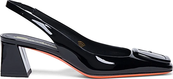 Women's 50MM Patent Leather Block-Heel Pumps - Black - Size 5.5