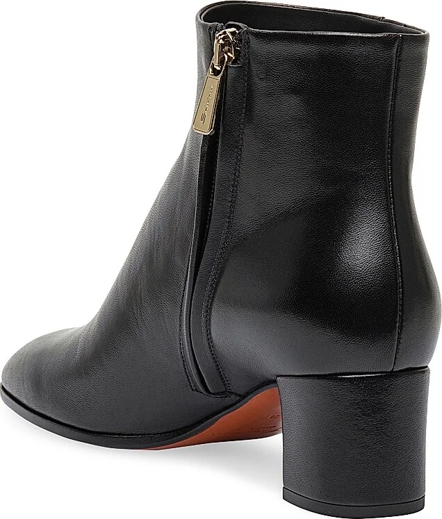 Women's 50MM Side-Zip Leather Booties - Black - Size 5.5 - Image 3