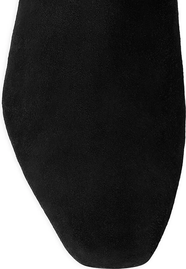 Women's 50MM Suede Kitten-Heel Boots - Black - Size 5 - Image 4