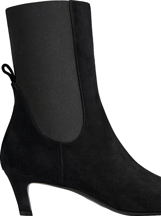Women's 50MM Suede Kitten-Heel Boots - Black - Size 5 - Image 5