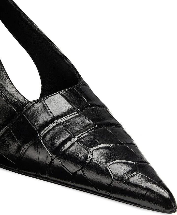 Women's 55MM Crocodile-Embossed Leather Slingback Pumps - Black - Size 5 - Image 5